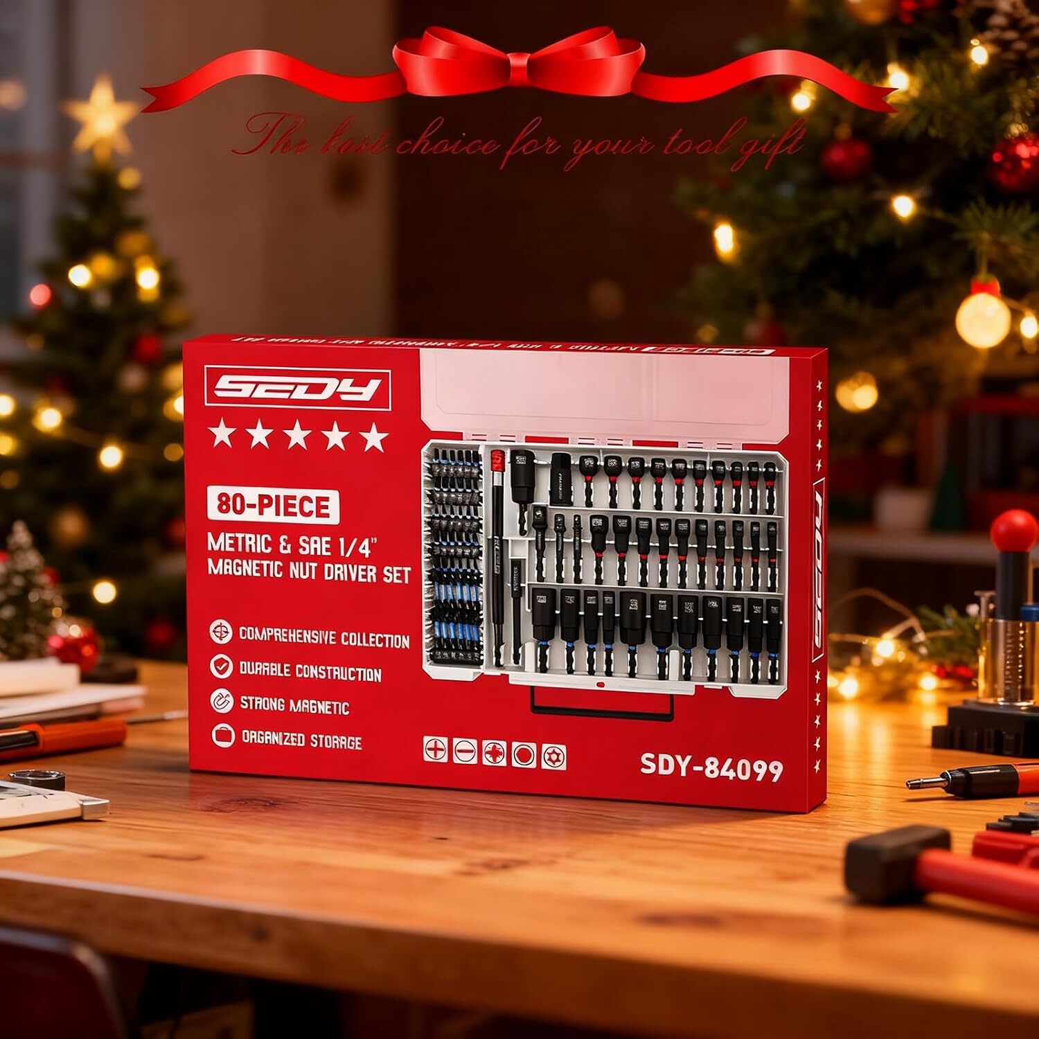 41-Piece Premium 1/4″ Drive Magnetic Impact Nut Driver Set Metric & SAE Standard