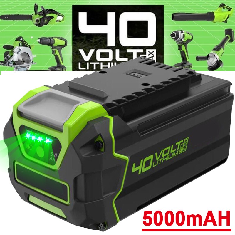 40V 5.0Ah For Greenworks G-MAX Lithium Battery 29472 29462 29252 20202 40 Volt
