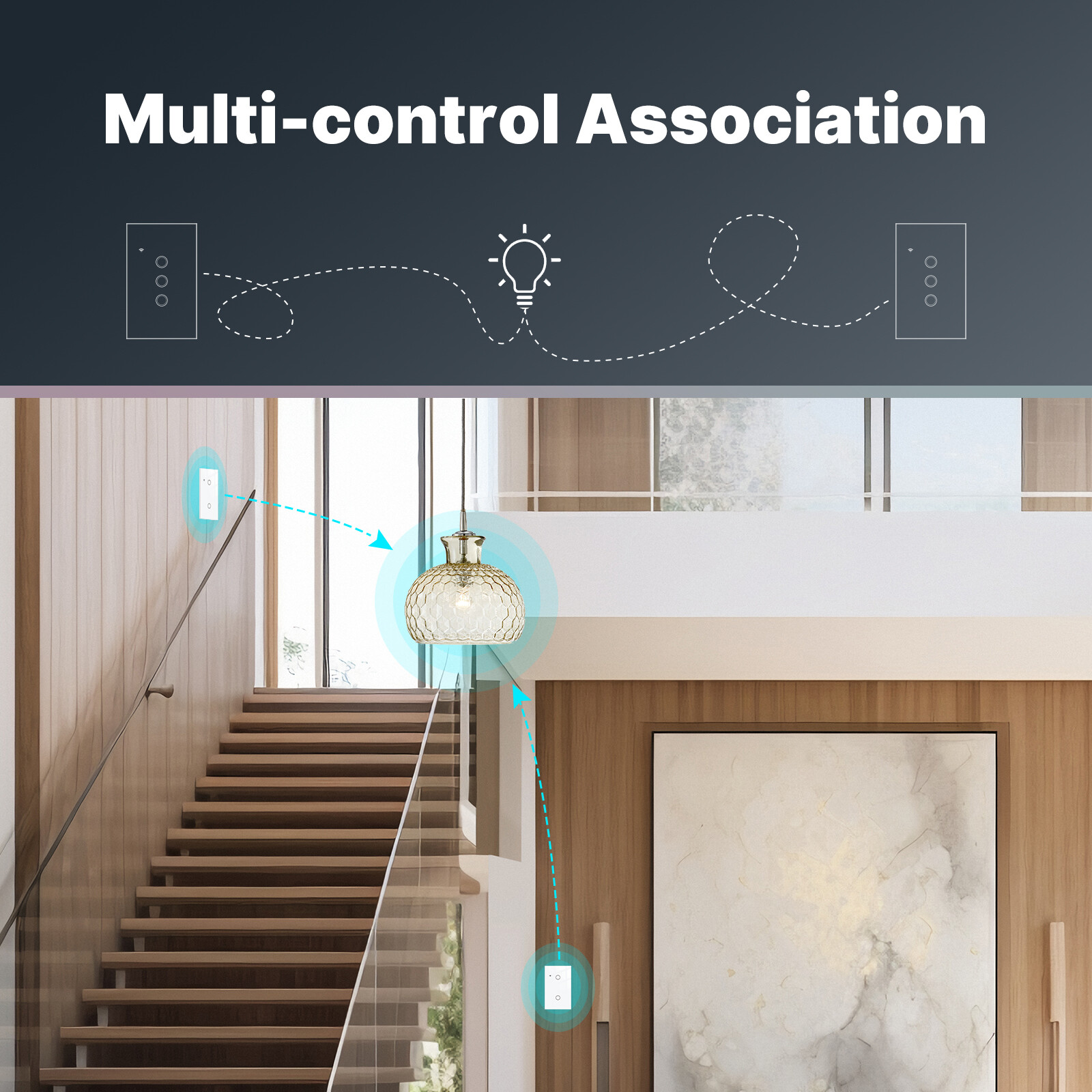 MOES WiFi Smart Light Switch Neutral Optional No Hub Tuya Alexa Google App Timer