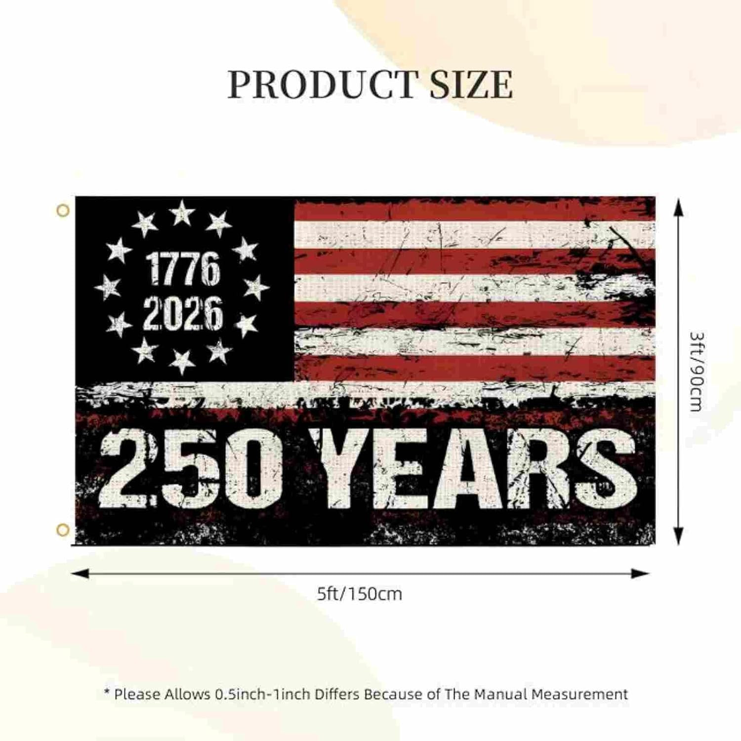 250 Years America Flag, 3X5 Ft, USA 250Th Anniversary Patriotic Design,1776-2026
