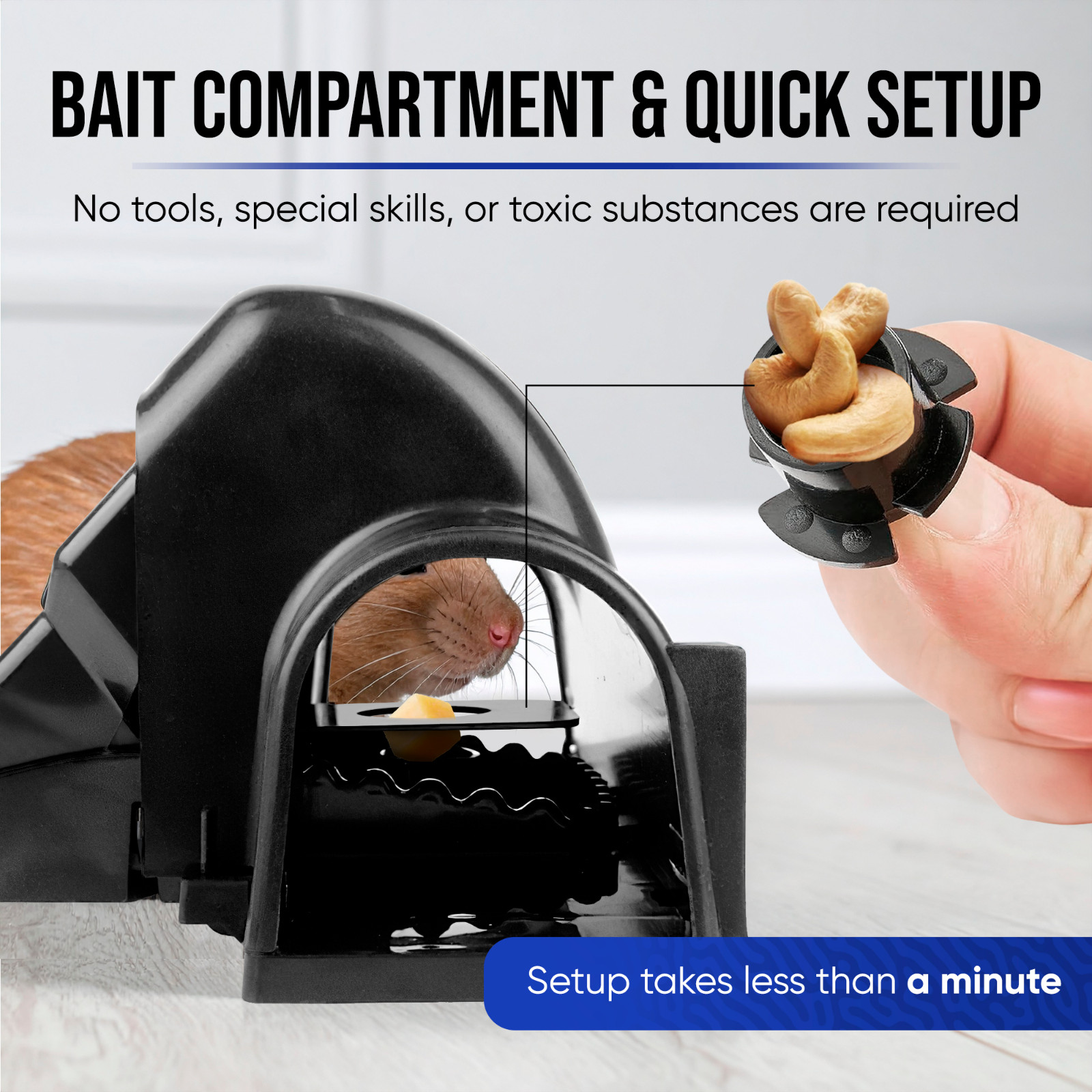 2 Pack Rat Tunnel Trap – Humane Reusable Rodent Catcher for Indoor & Outdoor