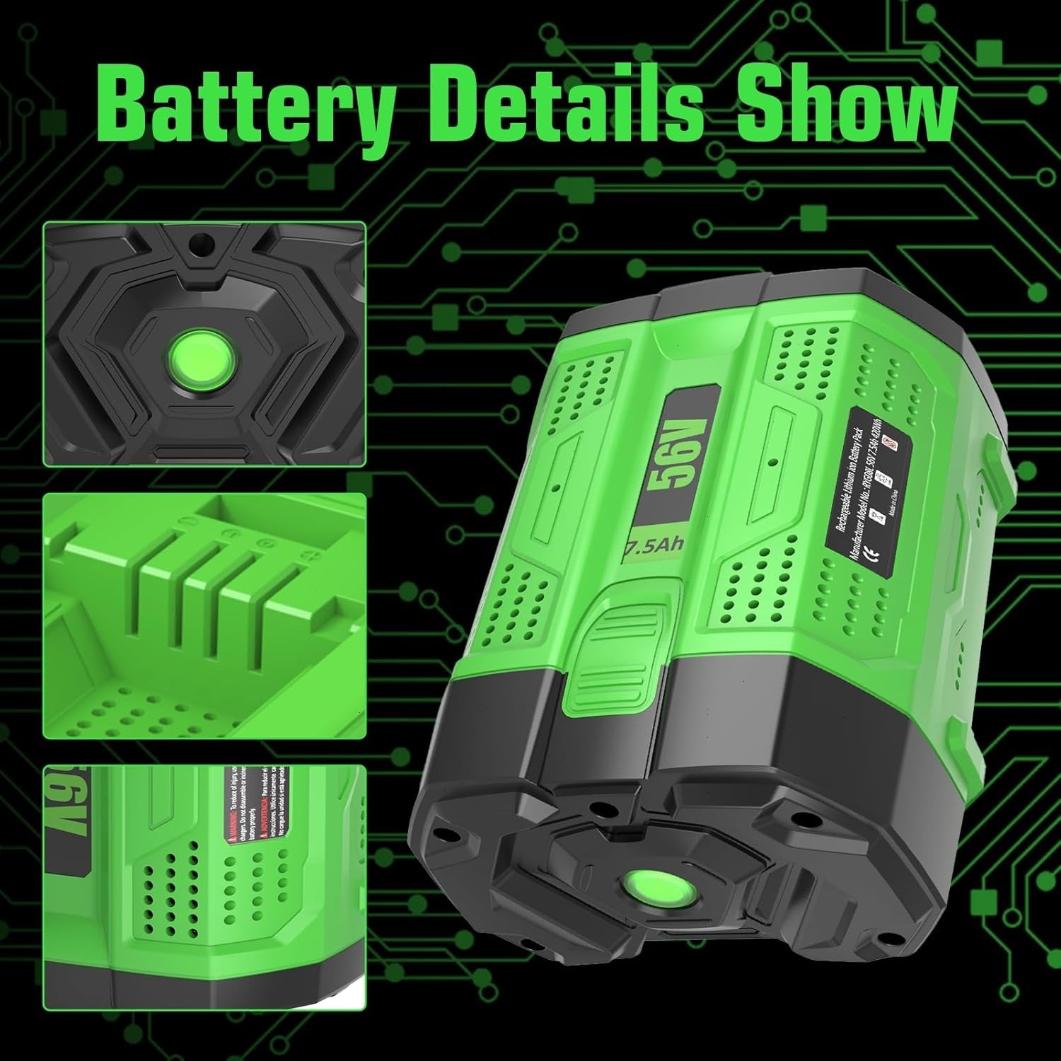 7.5Ah Lithium Battery / Charger For EGO Power+ 56V BA2800 BA2800T BA4200 BA1400