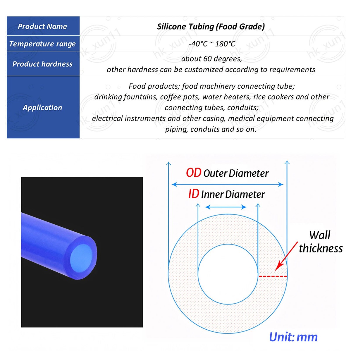 High Temp Food Grade Silicone Tube Flexible Rubber Pipe Various Colors & Sizes