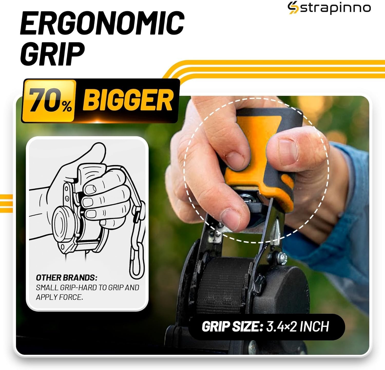 1 in x 10 ft Retractable Ratchet Straps with 1,500LBS Strength for All Vehicles