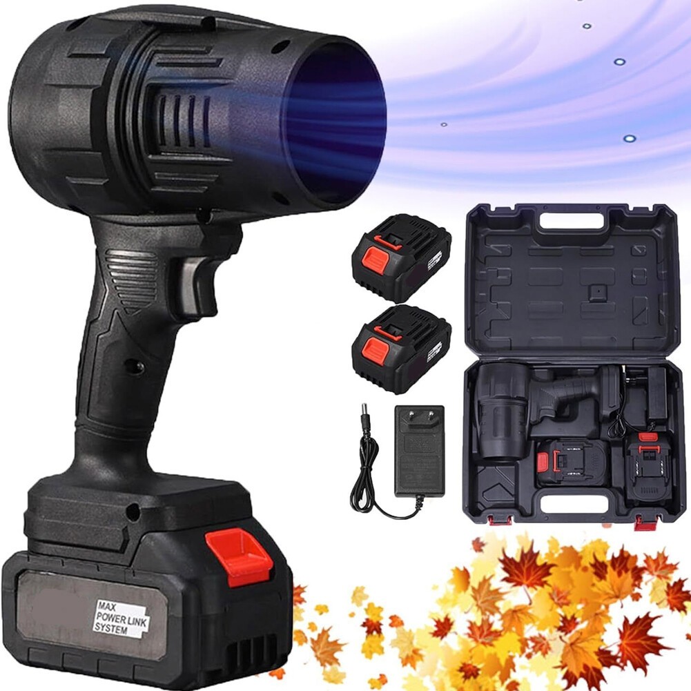 Powerful 21V Cordless Leaf Blower Handheld Turbo Jet for Driveway Patio Leaves