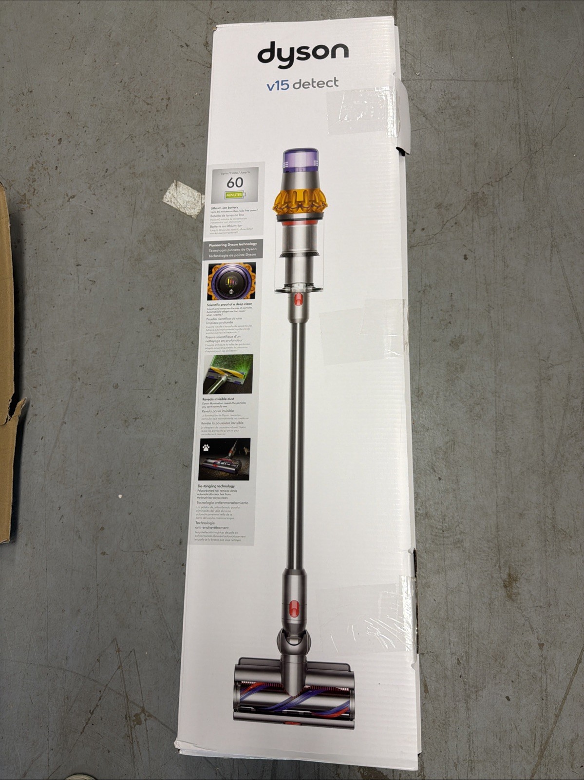 Dyson V15 Detect Cordless Stick Vacuum Cleaner – Yellow/Nickel – COMPLETE SET