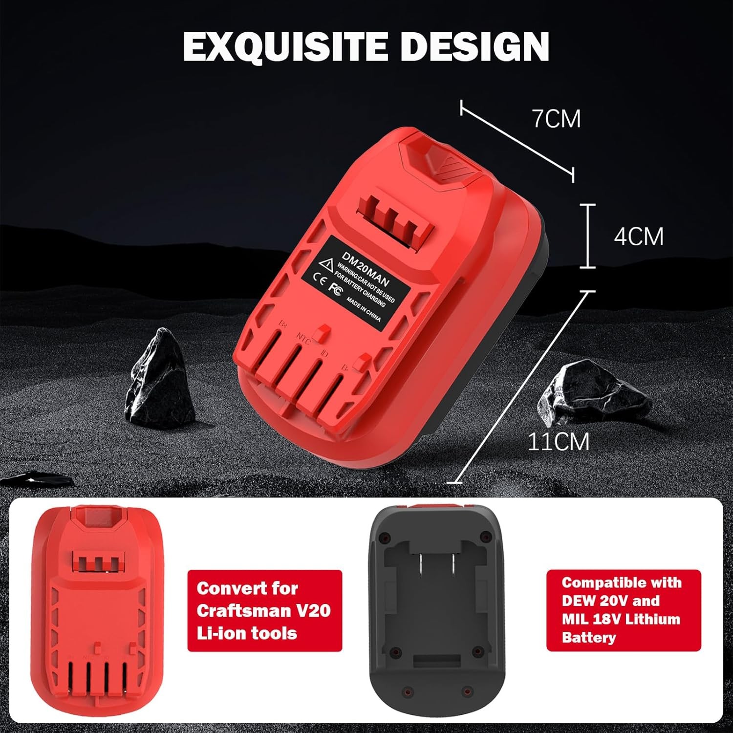 Battery Adapter for Milwaukee 18V Li-ion Battery to for Craftsman 20V Tool