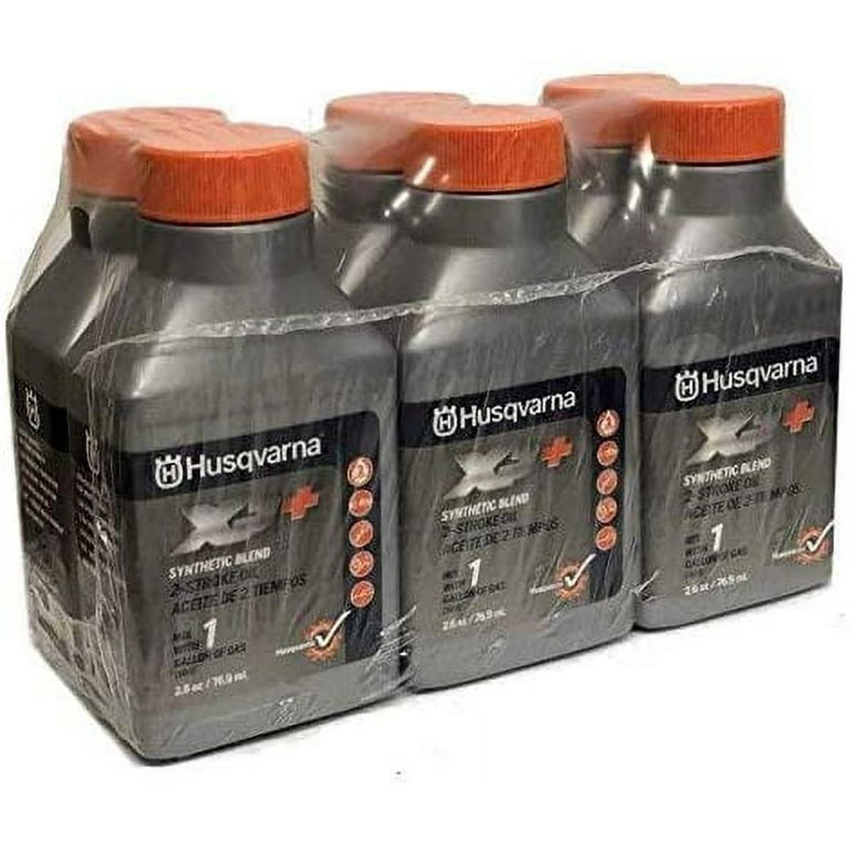 Husqvarna 6 Pack of XP+ 2 Stroke Oil 2.6 oz bottles Mix – 593152301-6PK