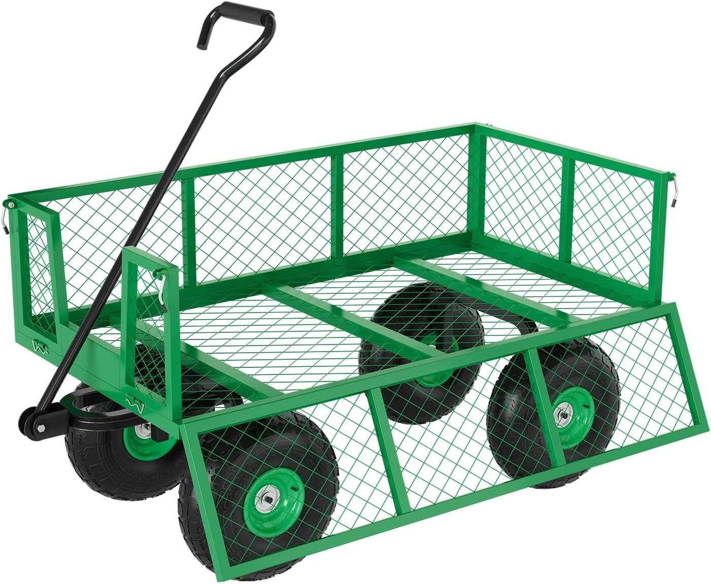 3 in 1 500LBS Heavy Duty Steel Garden Cart Pullable Garden Wagon for Gardening