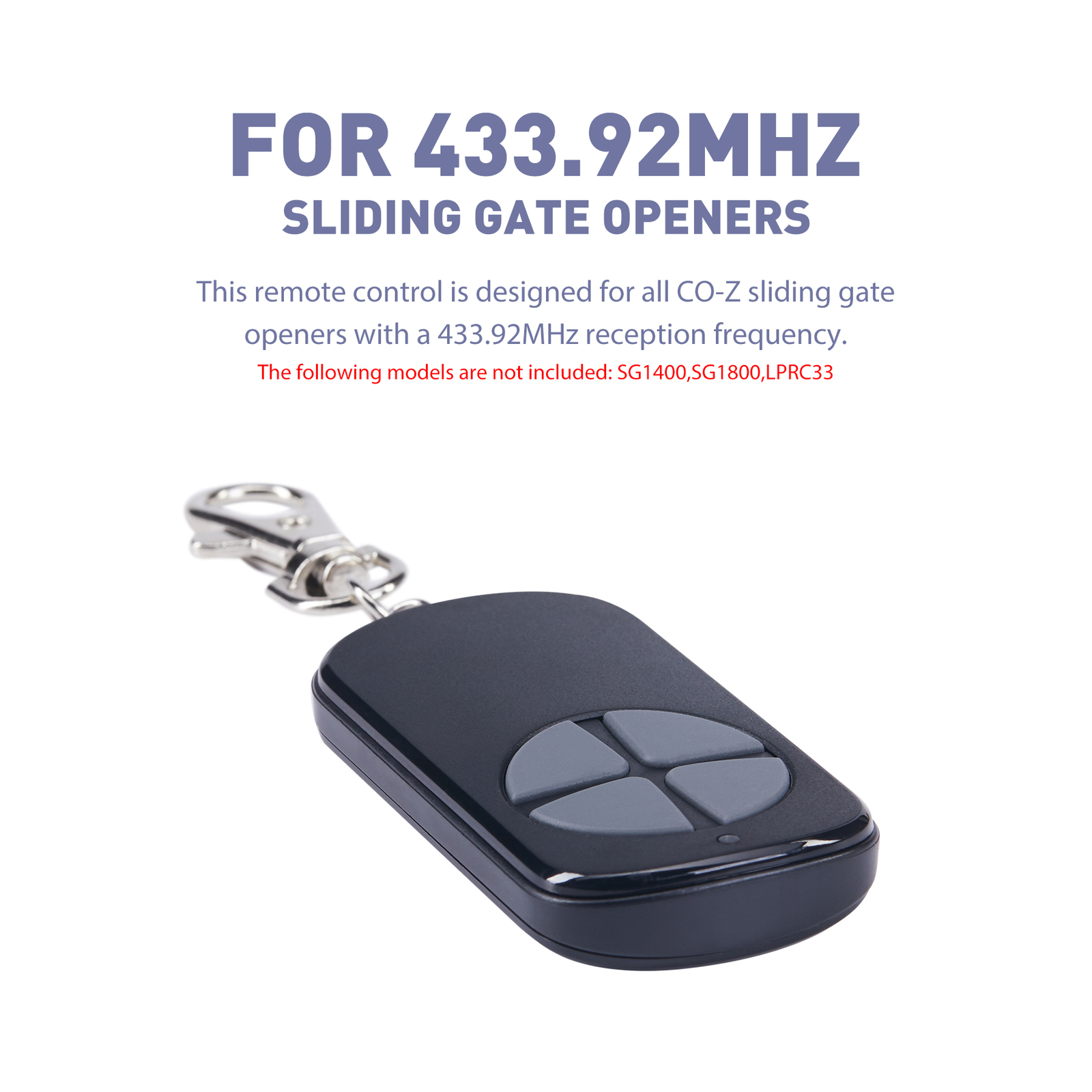 Remote Control Wireless Backup Key for 433.92MHz Automatic Sliding Gate Opener