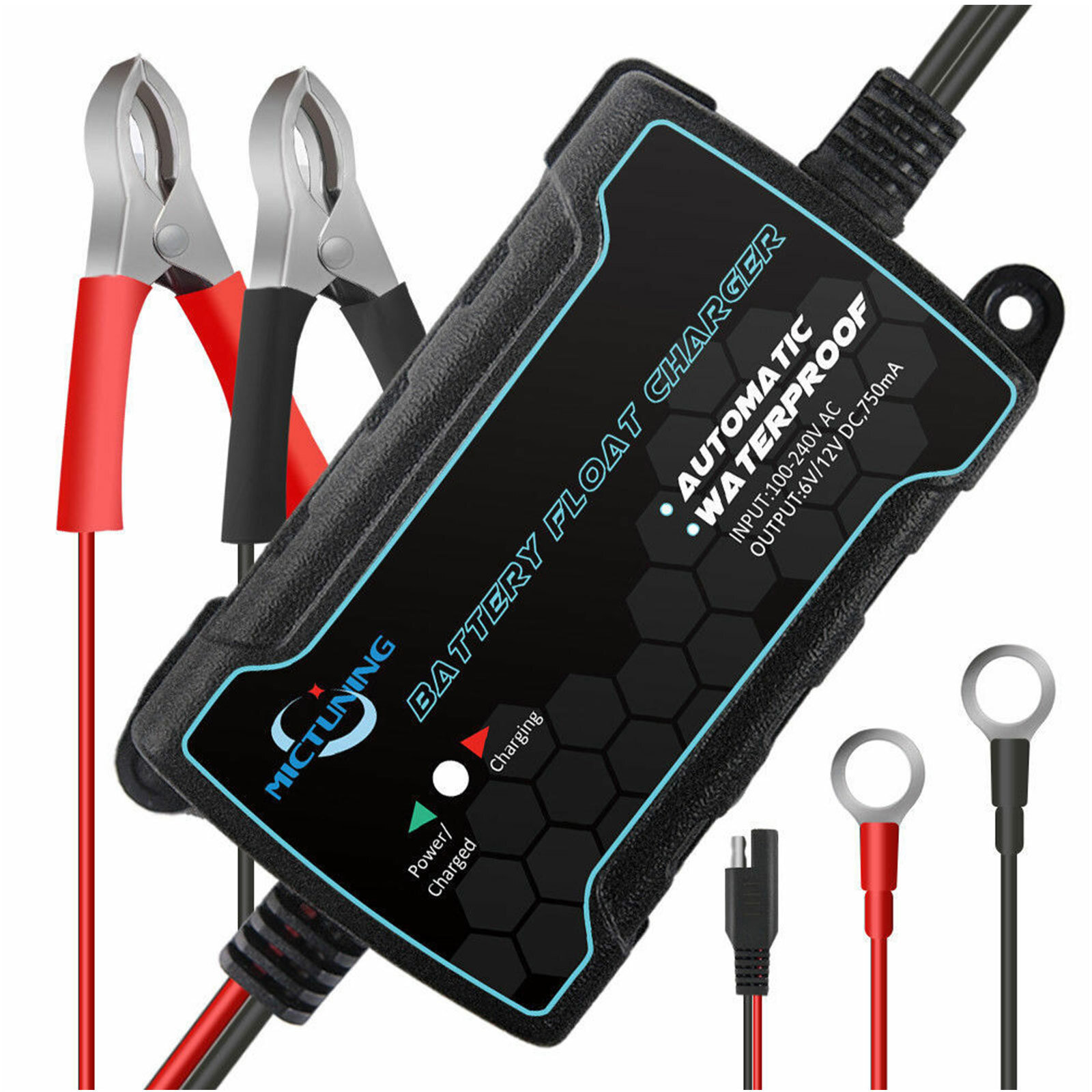 6V/12V 1A Smart Battery Charger, Charger and Maintainer For Car SUV Motorcycles