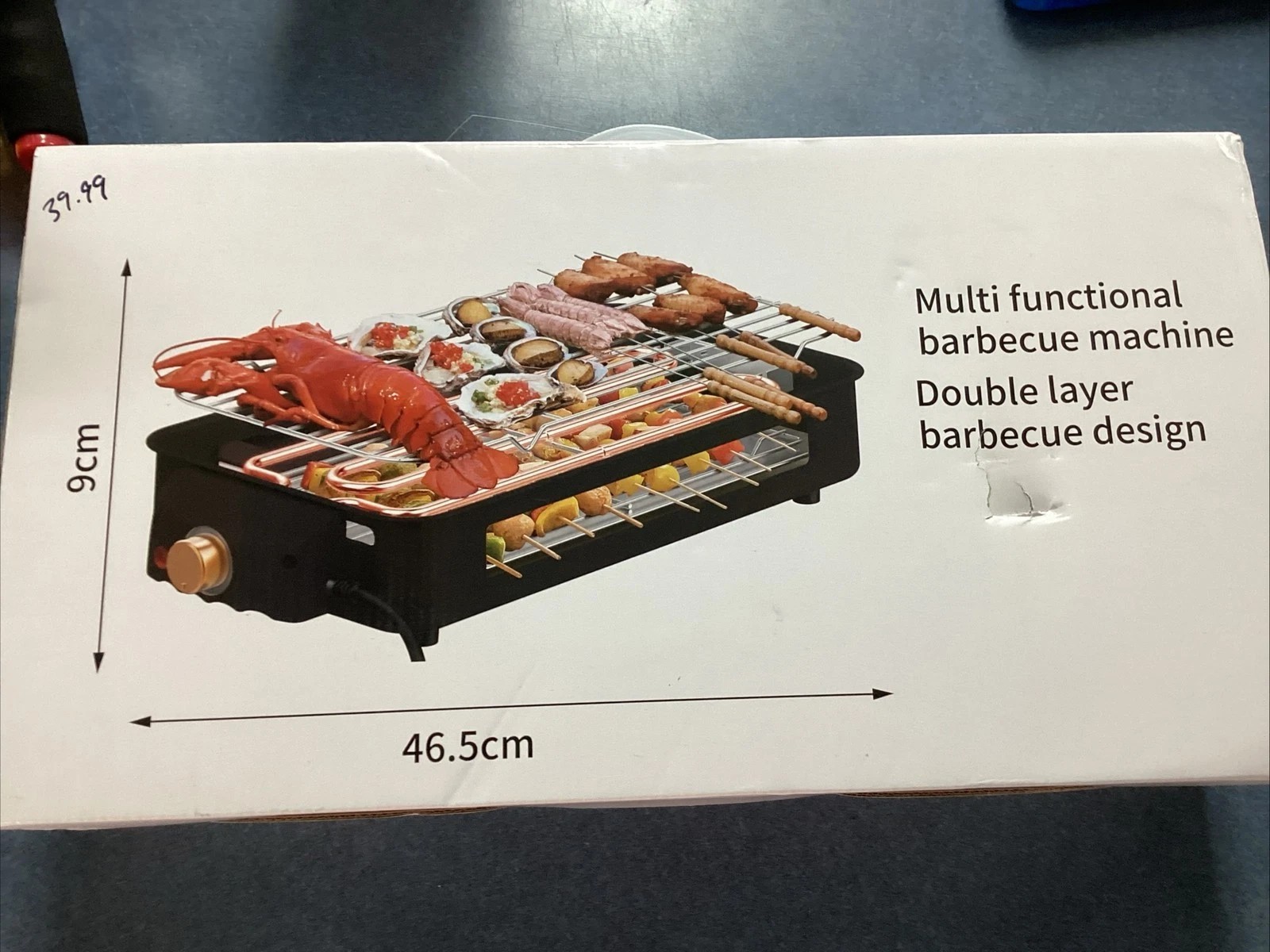 Aoran Kitchen AR-15 Electric Griddle 1700W Double Layer Multi Functional Black