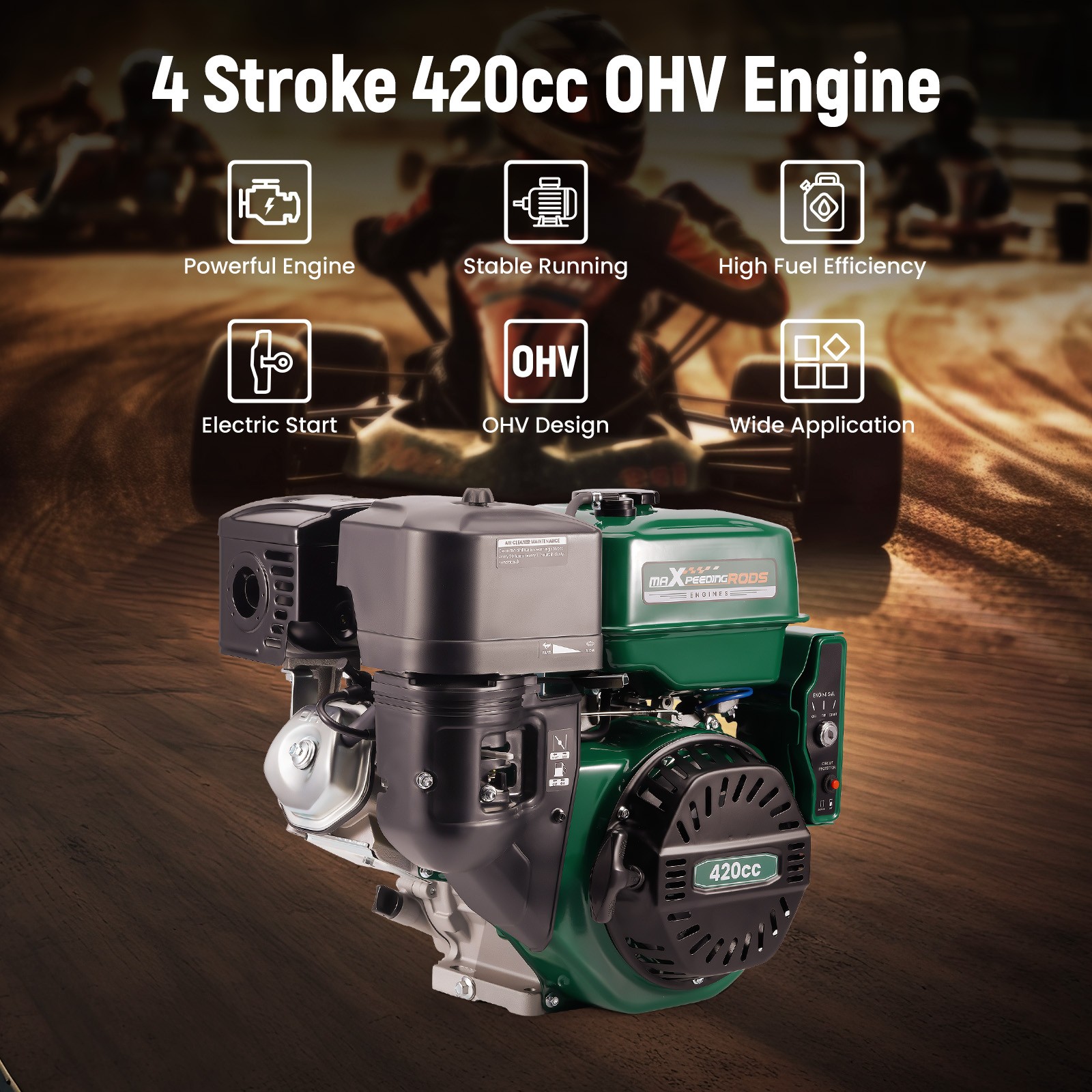 420cc Gasoline Electric Start Engine Motor Horizontal 4 Stroke For Mini-Bike
