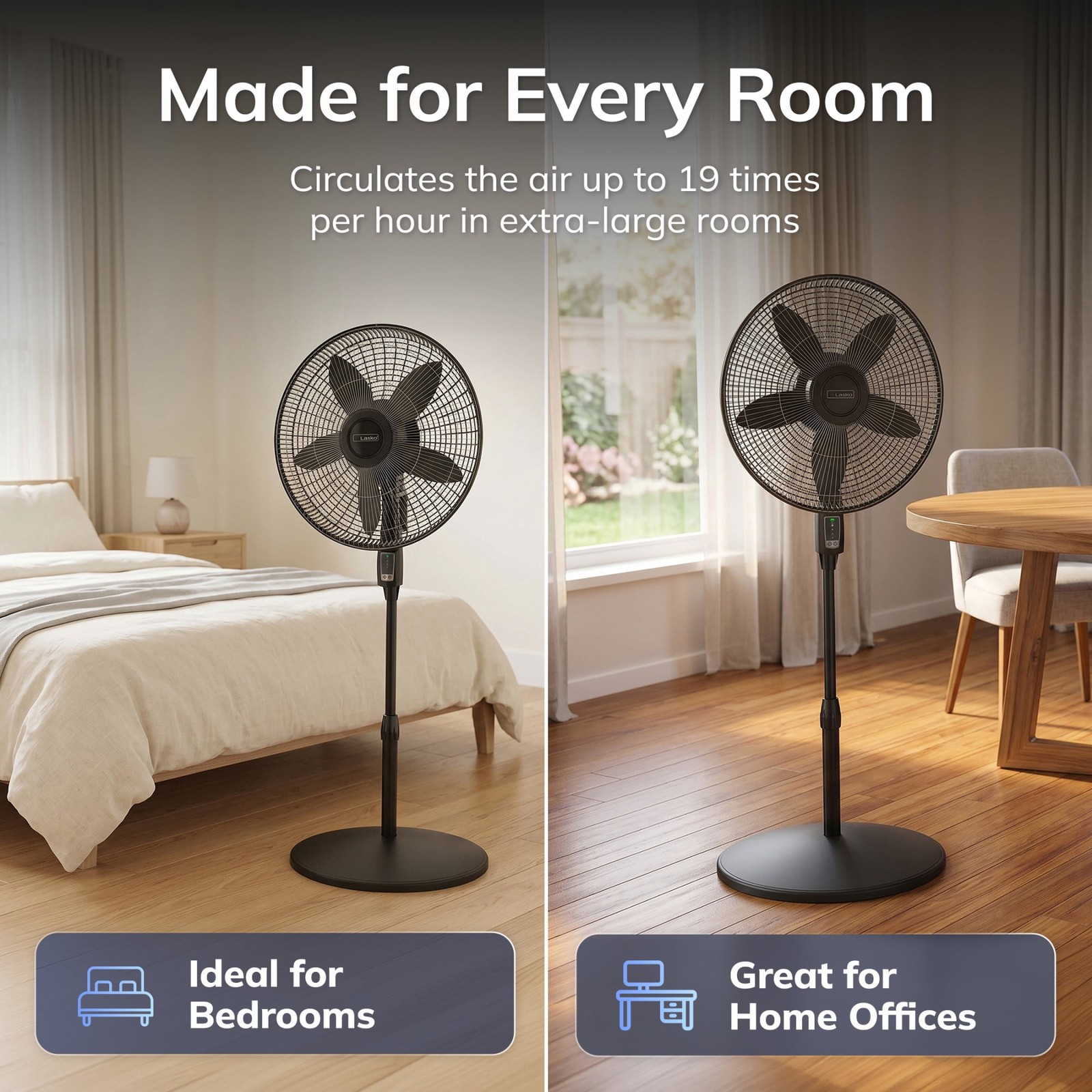 Lasko Cyclone Max 18″ Oscillating Pedestal Fan Remote 4-Speed Black S18605