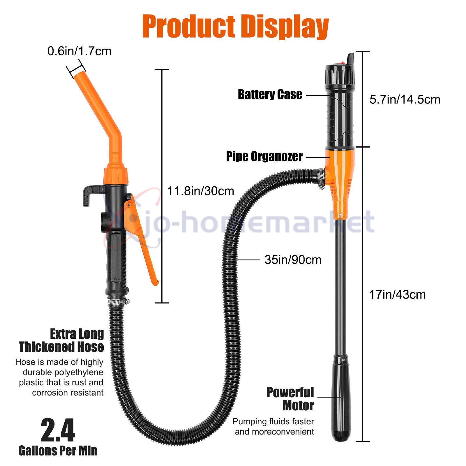 Battery Powered Electric Fuel Transfer Pump Portable Gas Oil Liquid Pump