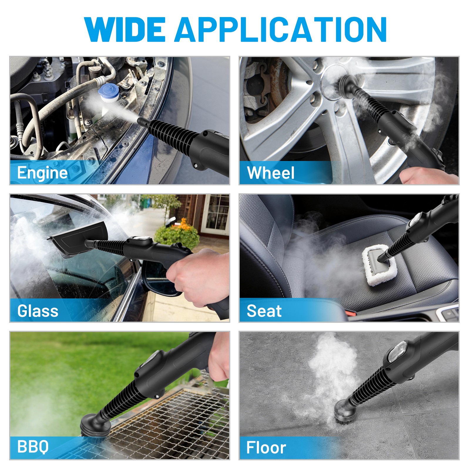 High Pressure Steam Cleaner & Washer 3000 PSI 2GPM 1500W 120V Multi-Purpose