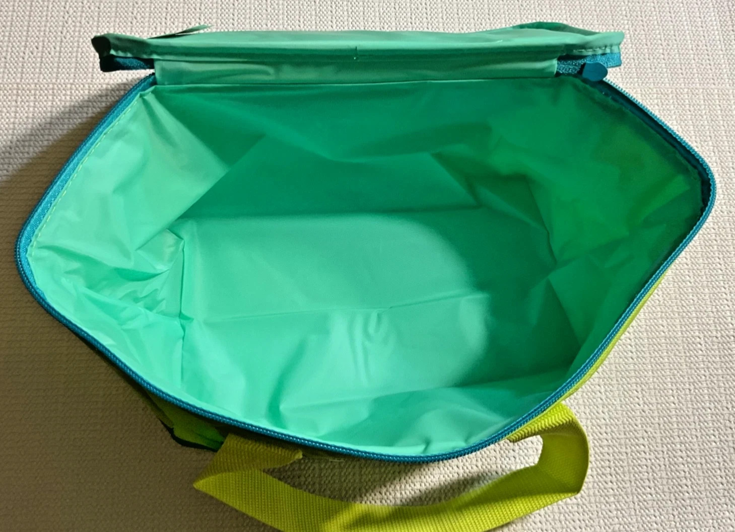 Trader Joe’s Mini Insulated Bag Neon Green with Blue Zipper, Summer 2026 Release