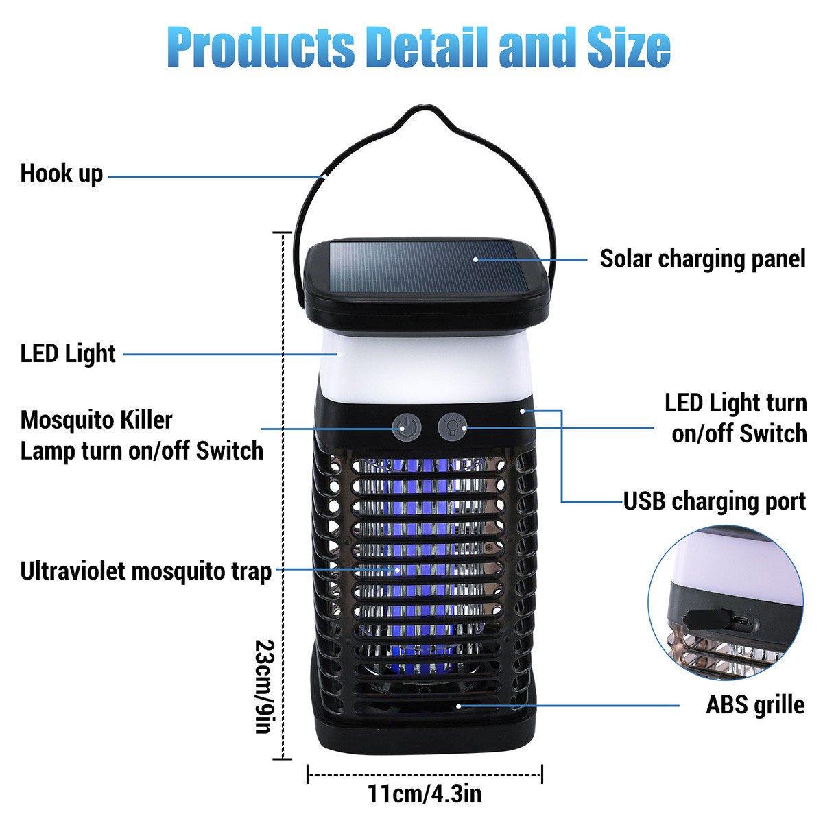 Electric Fly Bug Zapper Mosquito Insect Killer LED Light Trap Pest Control Lamp