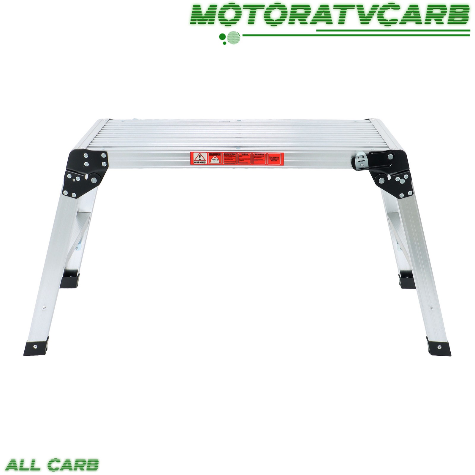 ALL-CARB 330 Lbs Capacity Work Platform Aluminum Step Ladder Heavy Duty Foldable