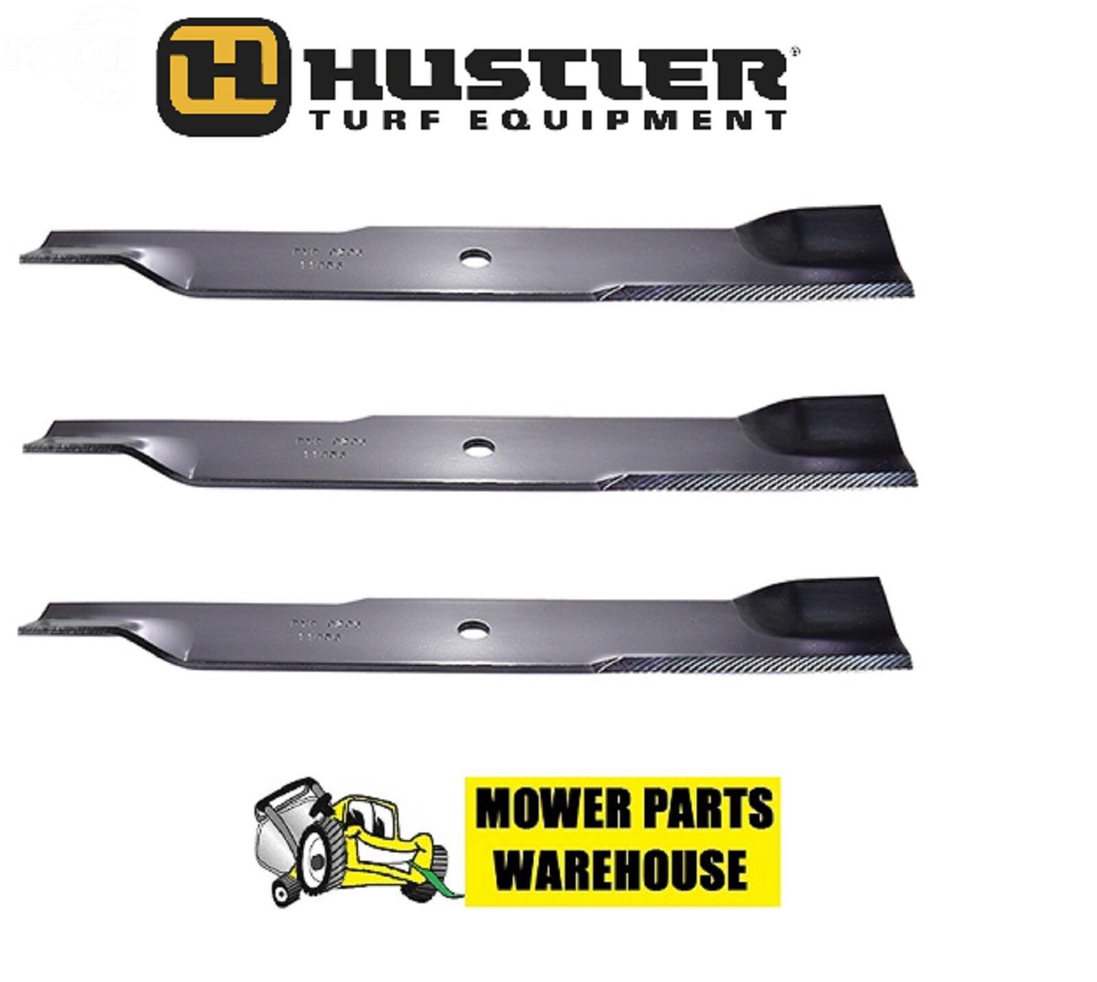 3 REPLACEMENT HUSTLER MOWER BLADES 54″ CUT XR-7 Z & SUPER Z 797696 601124