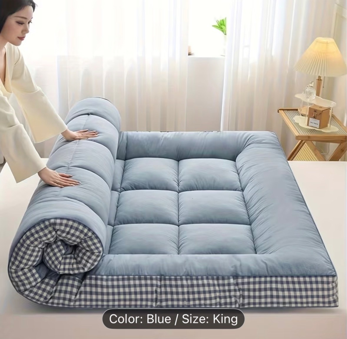 Portable Rollable Tatami Futon Mattress, Ideal for Floor Sleeping, Guest Beds