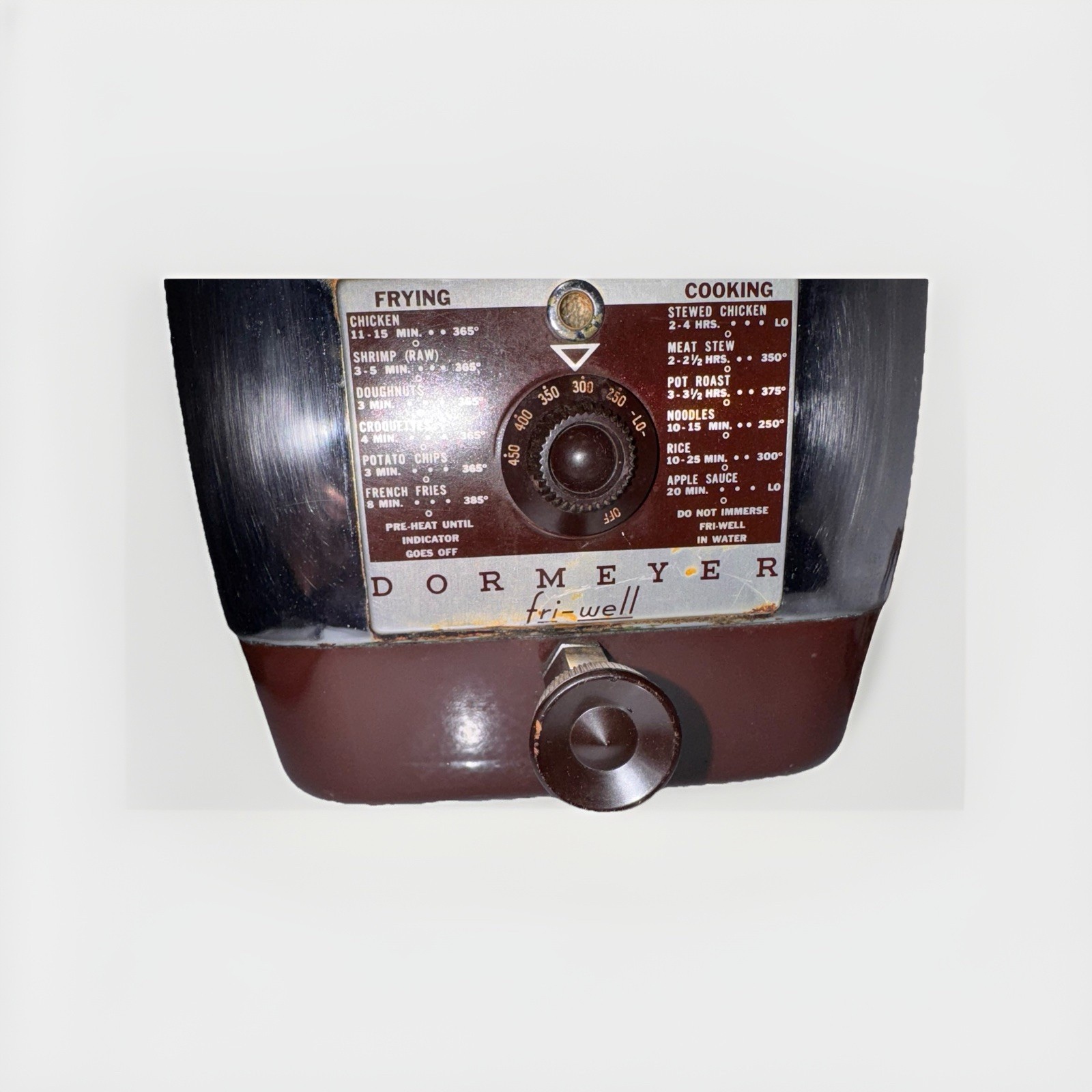 Dormeyer Fri-Well Model 6000 Oil Deep Fryer/Slow Cooker 1350 Watt Working VTG.