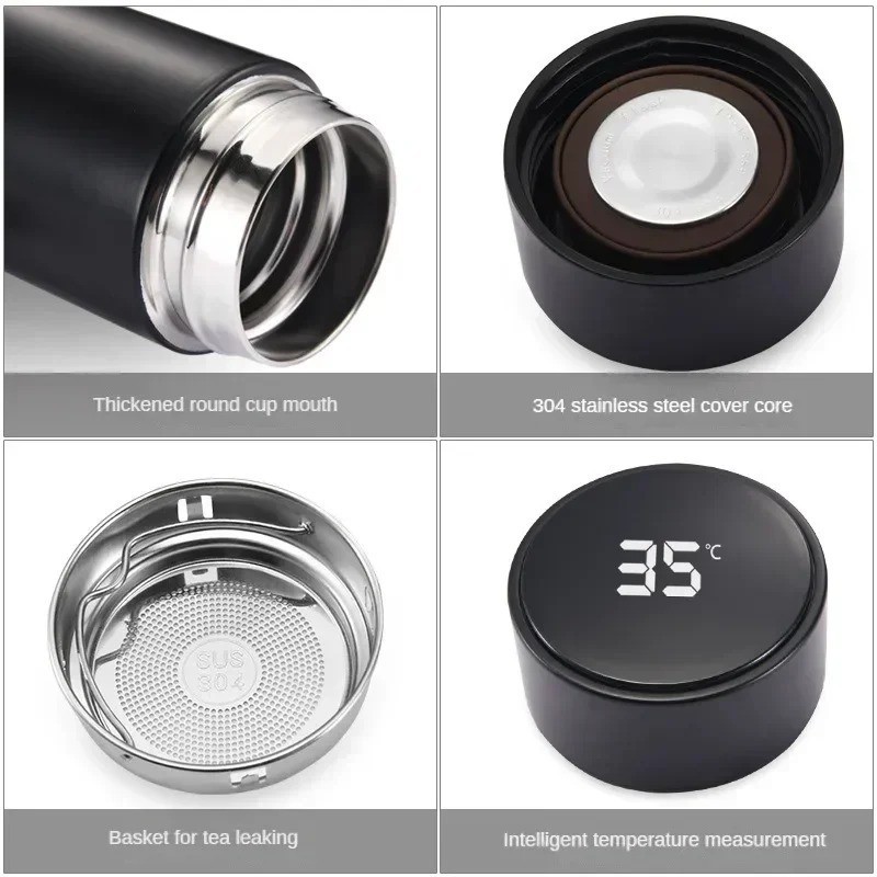 500ml Smart Thermos Bottle Stainless Steel Vacuum Flask LED Temperature Cup
