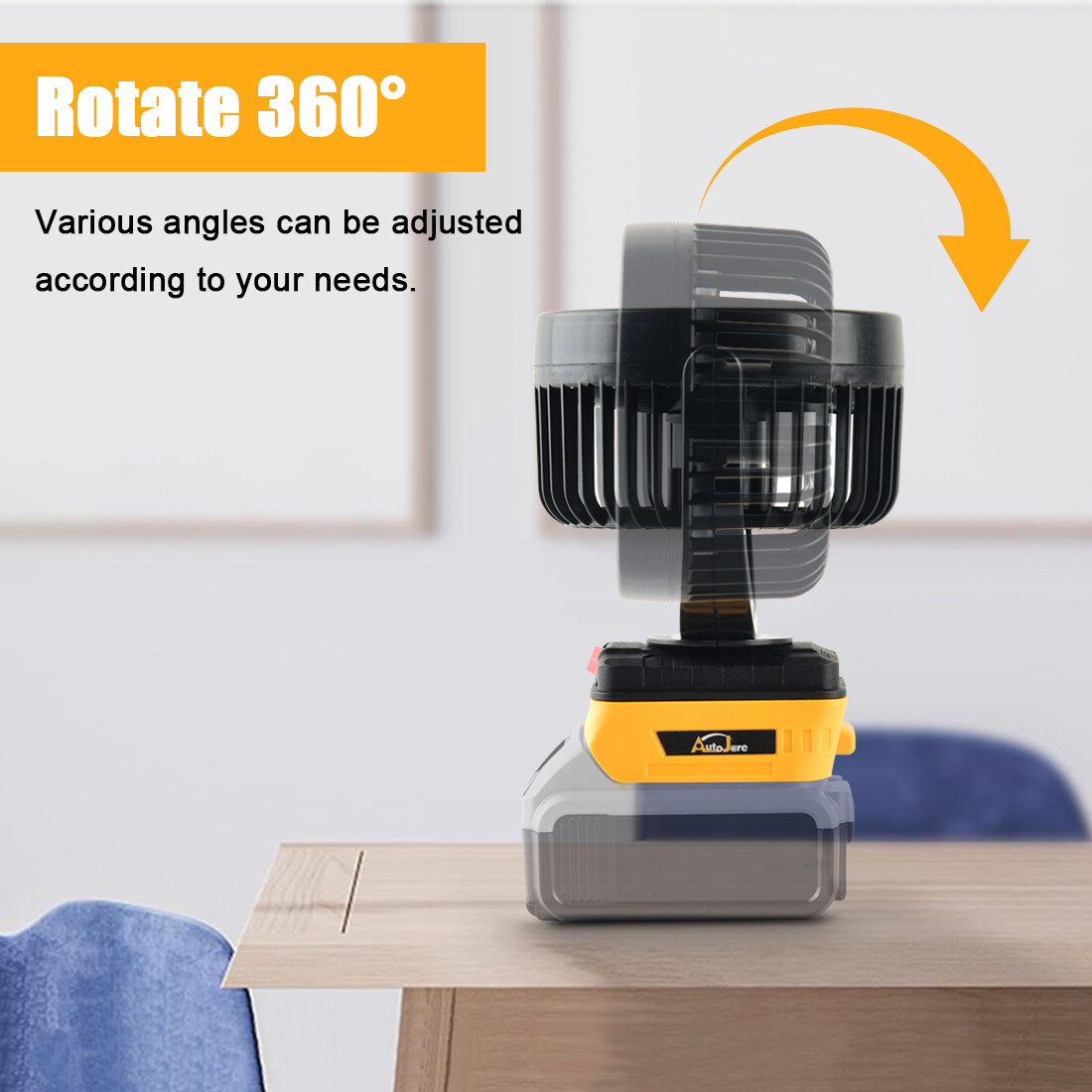 Camping Fan for Dewalt 20V Max Battery Cordless Jobsite Fan Portable Outdoor