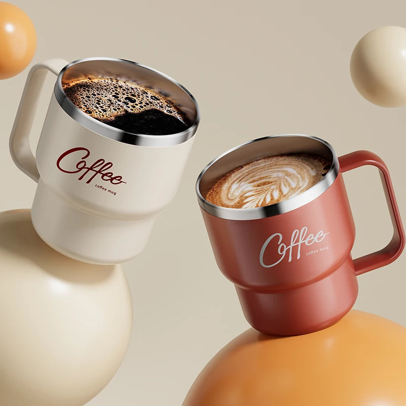 Stainless Steel Double Wall Thermal Coffee Cup Portable Travel Mug Milk, coffee