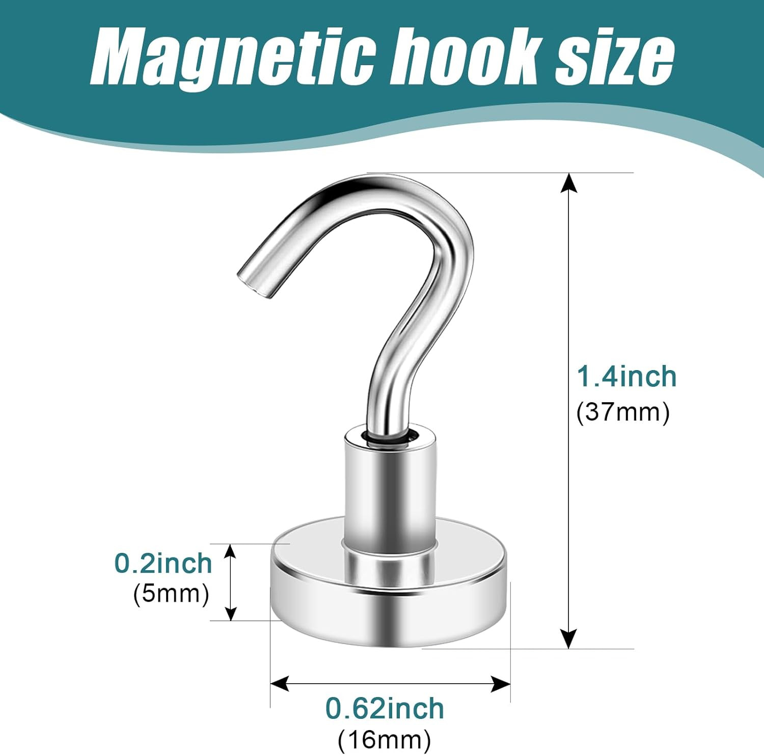 32 Pack Magnetic Hooks Heavy Duty, 25 lbs Strong Magnet Hooks – Multipurpose