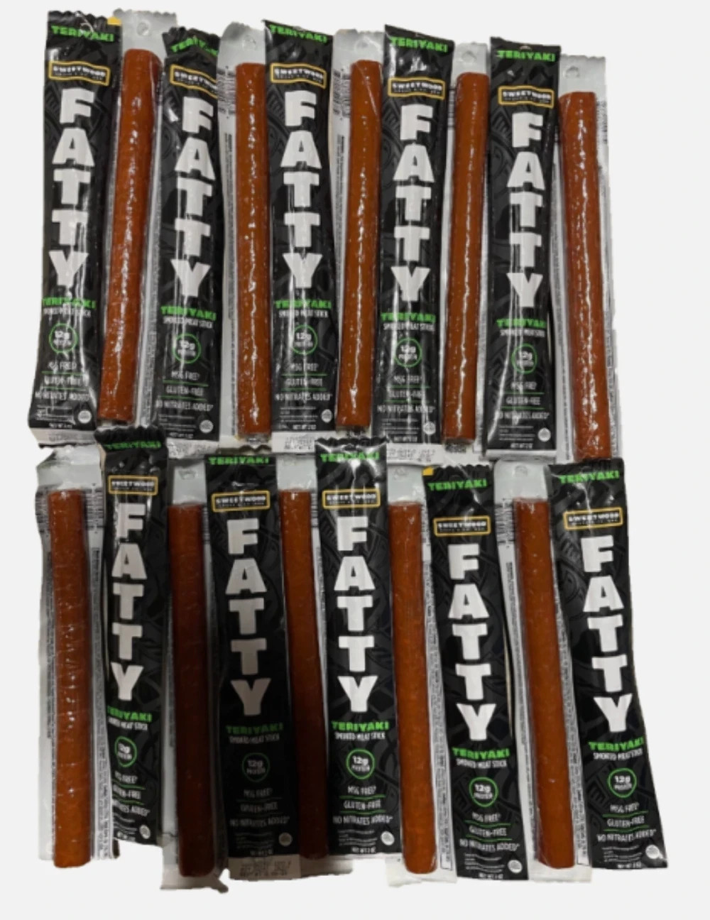 FATTY Smoked Meat Sticks 20 sticks TERIYAKI, 2oz Per, EXP 05/2027