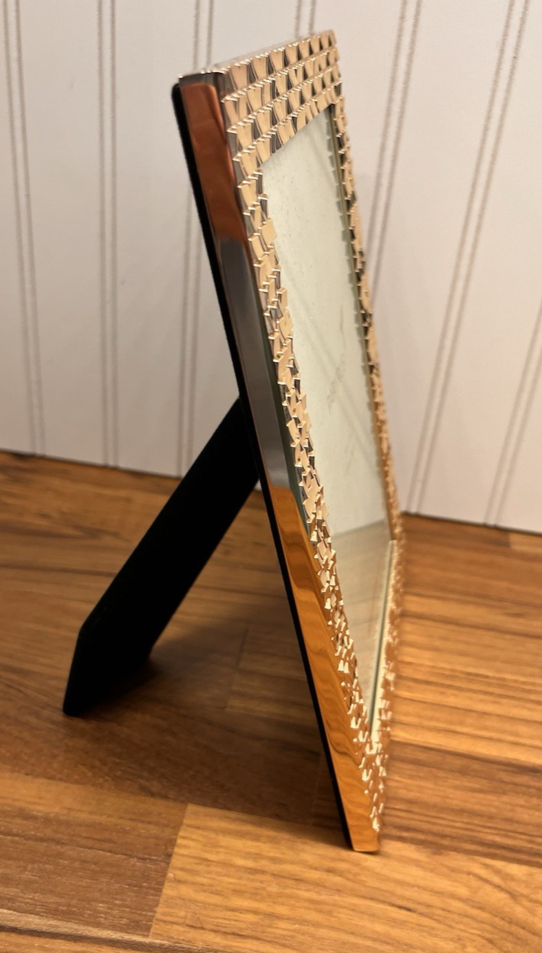 New Papyrus Shiny Gold Frame 5 x 7 Inch Metal Raised Multi Square NWT