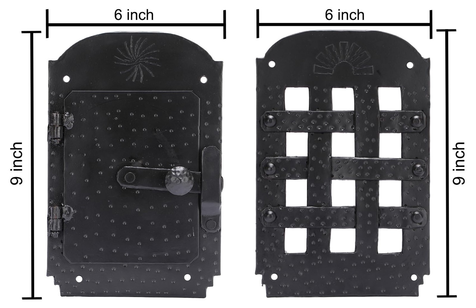 Hand Forged Speakeasy Door Grill With Viewing Door Black Powder Coat Finish bpc