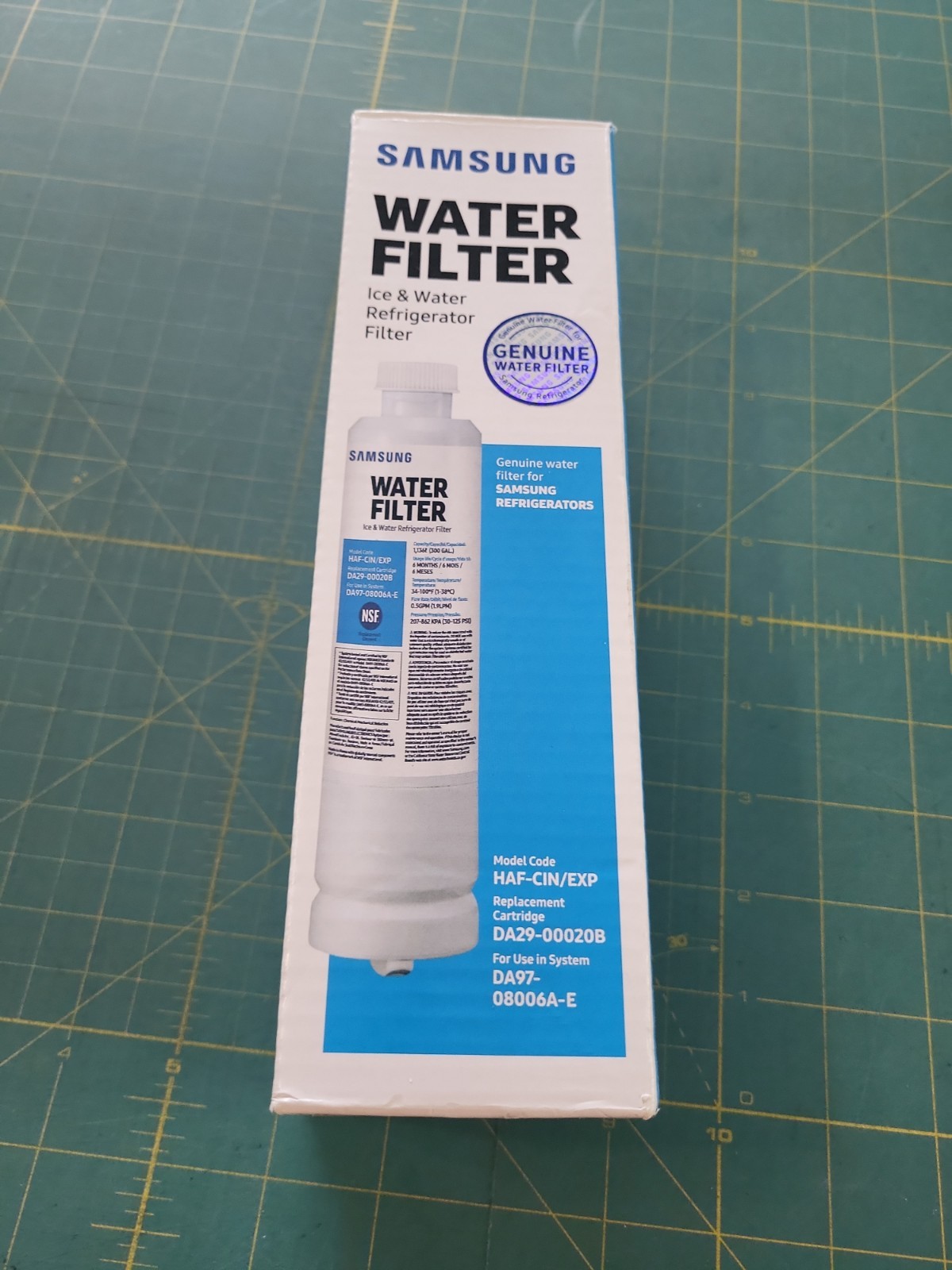 Samsung DA29-00020B HAF-CIN/EXP Refrigerator Ice & Water Filter Genuine Carbon