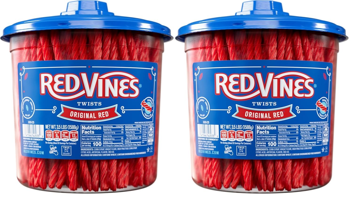Original Red Vines Licorice Candy 3.5 lbs Soft Chewy Twist Licorice Red Flavor