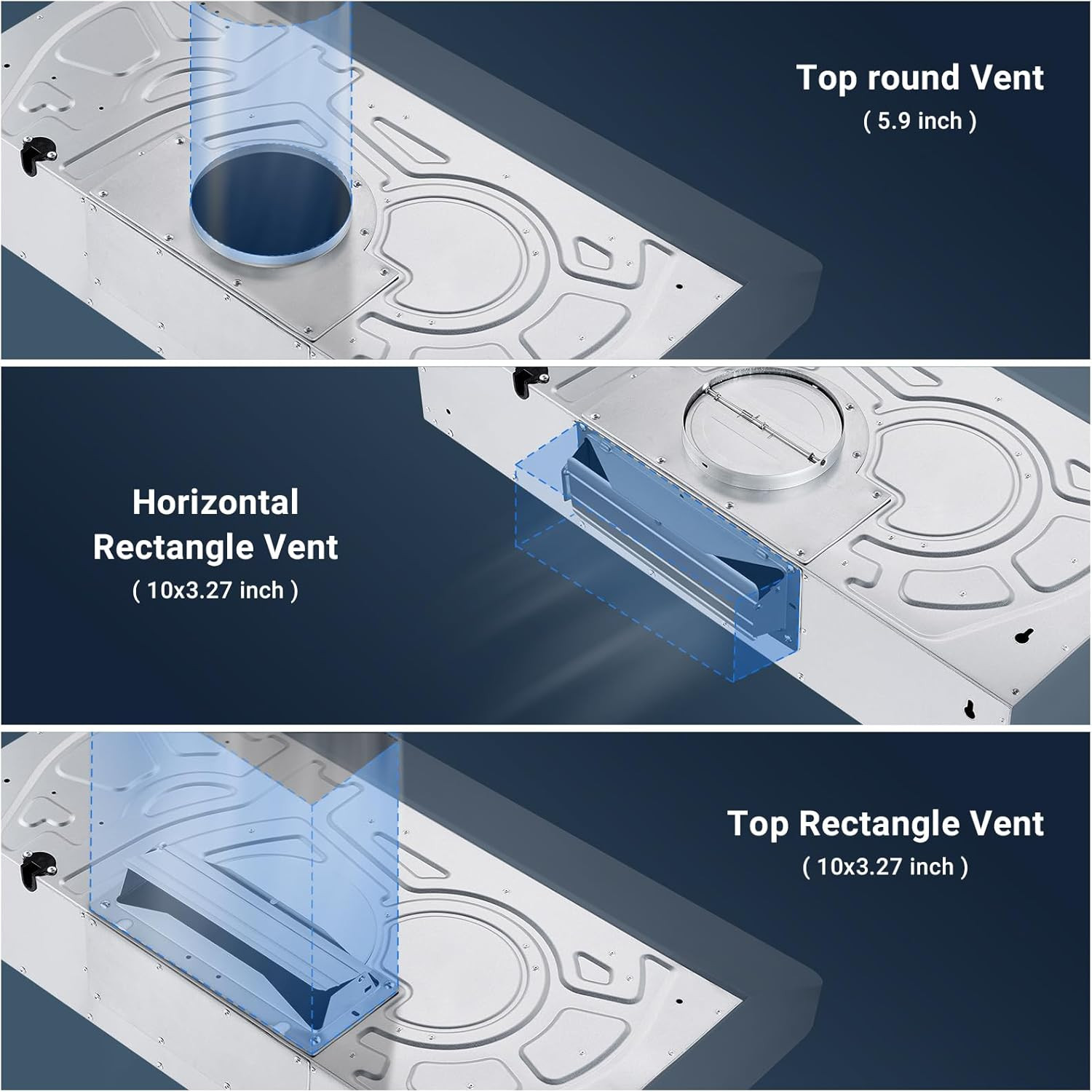 under Cabinet Range Hood 30 Inch, 750CFM Stainless Steel Kitchen Stove Vent Hood