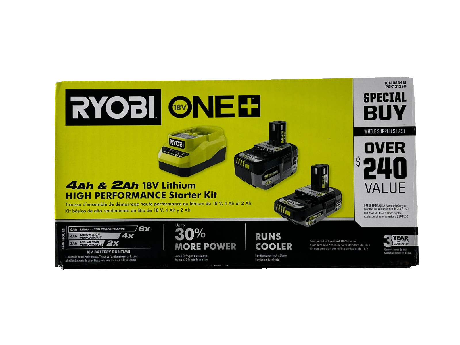Ryobi ONE+ 18V Lithium-Ion High Performance Starter Kit 4Ah & 2Ah
