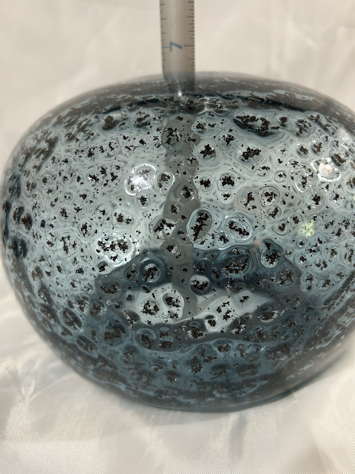 Hand Blown Dimpled Glass Pendant Light Blue Brushed Nickel Any Room