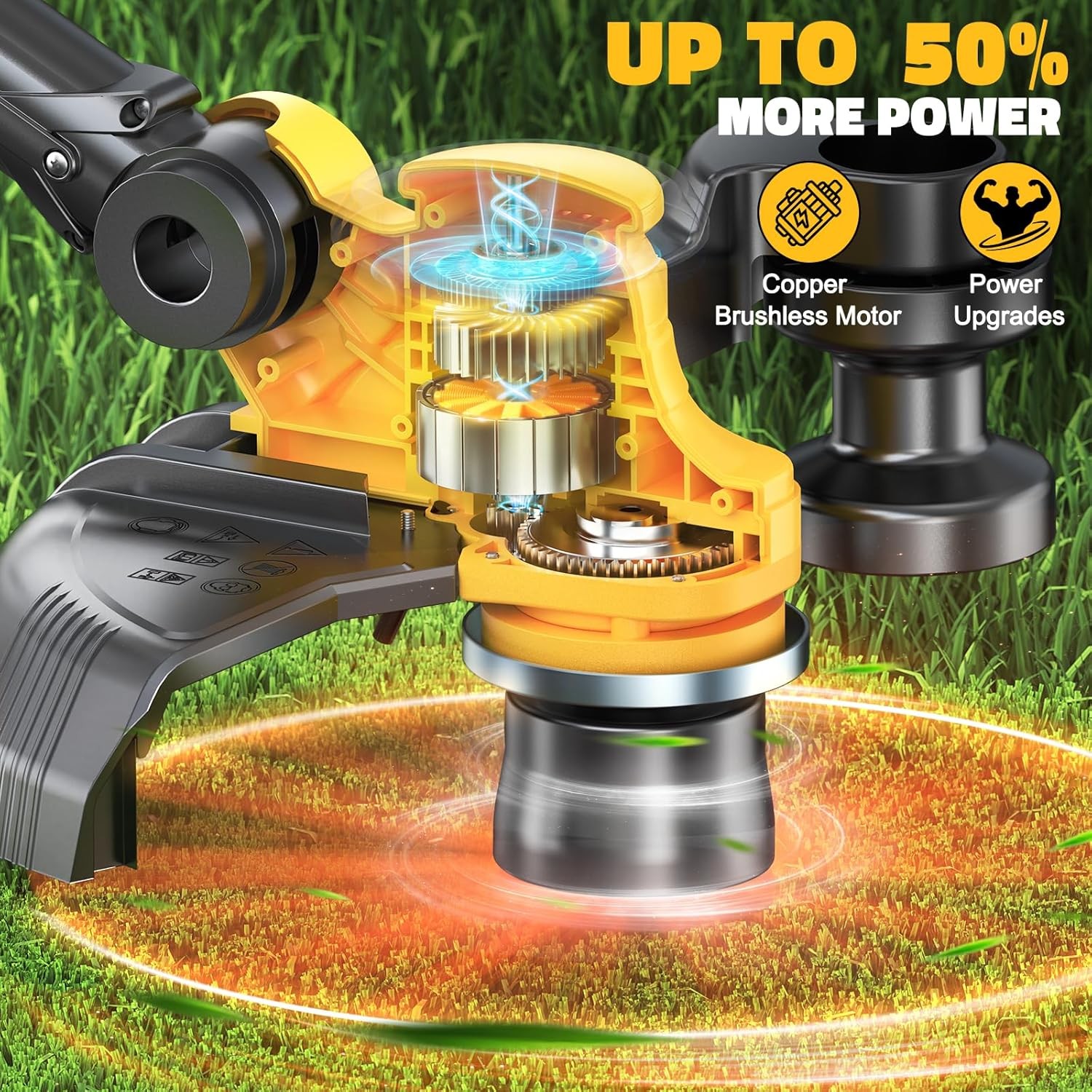 Cordless String Trimmer Compatible with Dewalt 20V (Tool Only) Weed Eater with