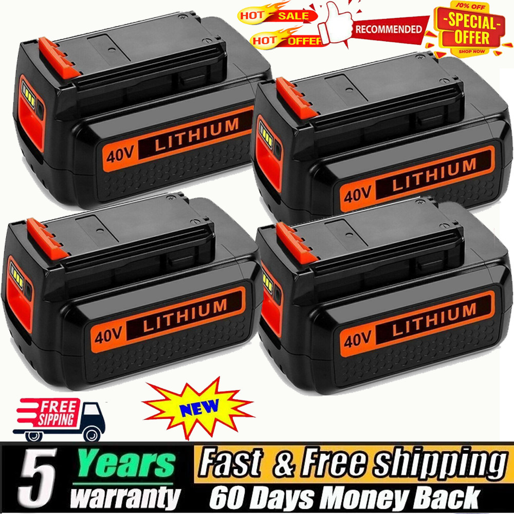 2Pack Battery for Black and Decker 40V 4.0Ah Max Lithium LBX2040 LBXR36 LSW36