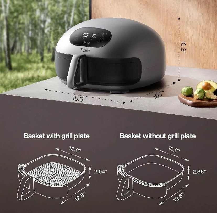 Typhur Dome 2 Air Fryer, Extra Large, Superior Airflow Self-cleaning, Model AF03