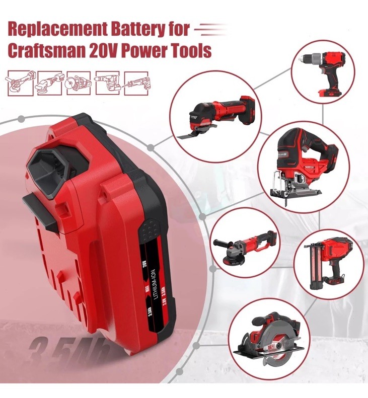 2PACK 20V 4.0AH For Craftsman 20 Volt MAX Li-ion Battery CMCB204 CMCB202 CMCB201