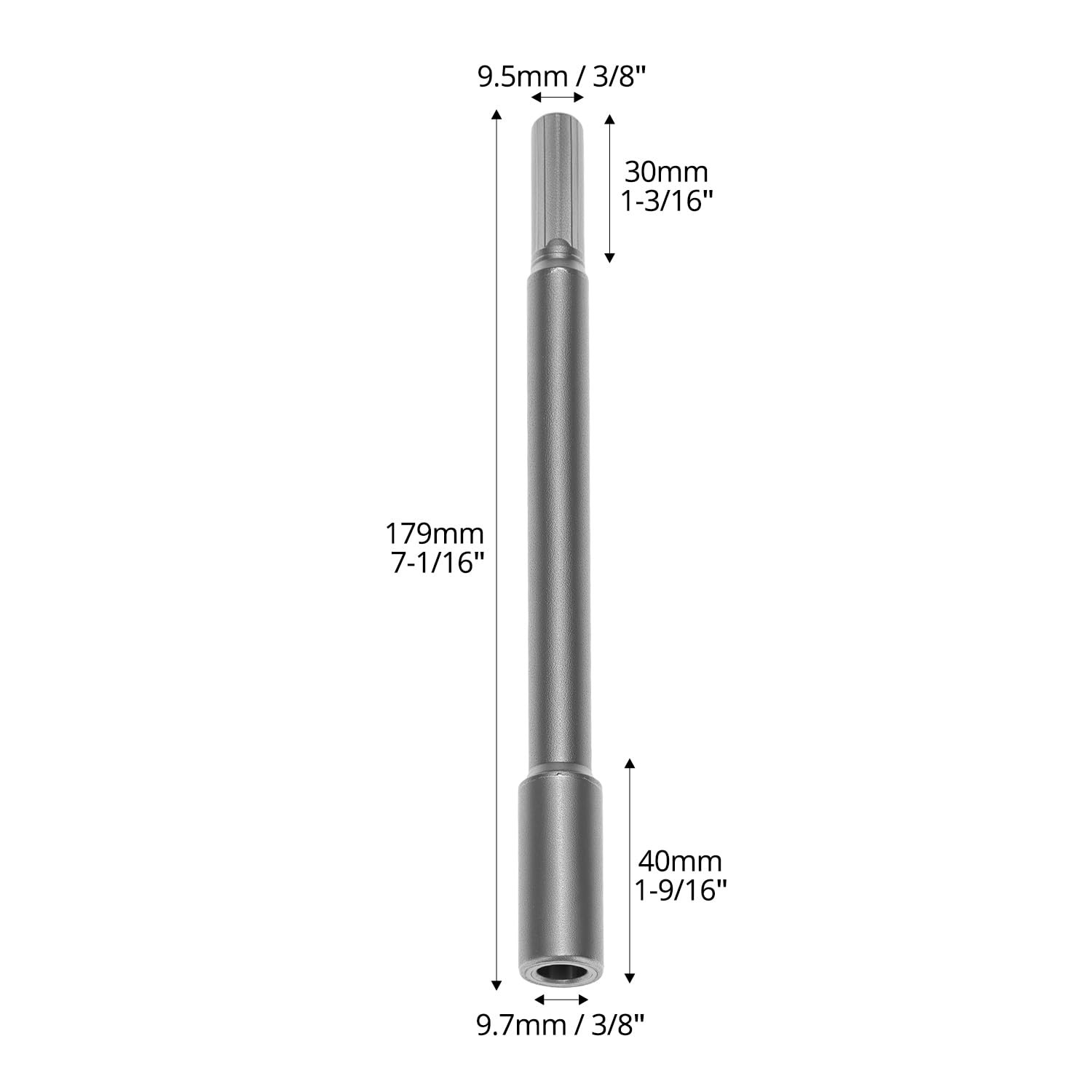 7” Extra Long Forstner Bit Extension 5-3/4” Reach for 3/8” Round or Hex Shaft