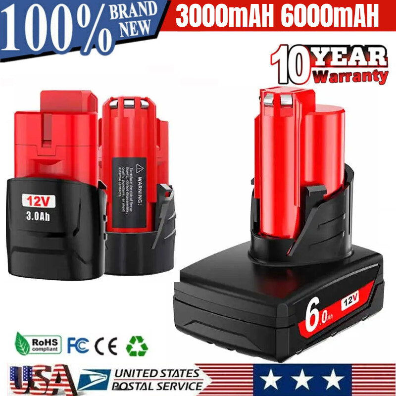 12V 6.0AH 3.0AH For Milwaukee for M12 Lithium Battery 48-11-2460 48-11-2440 US