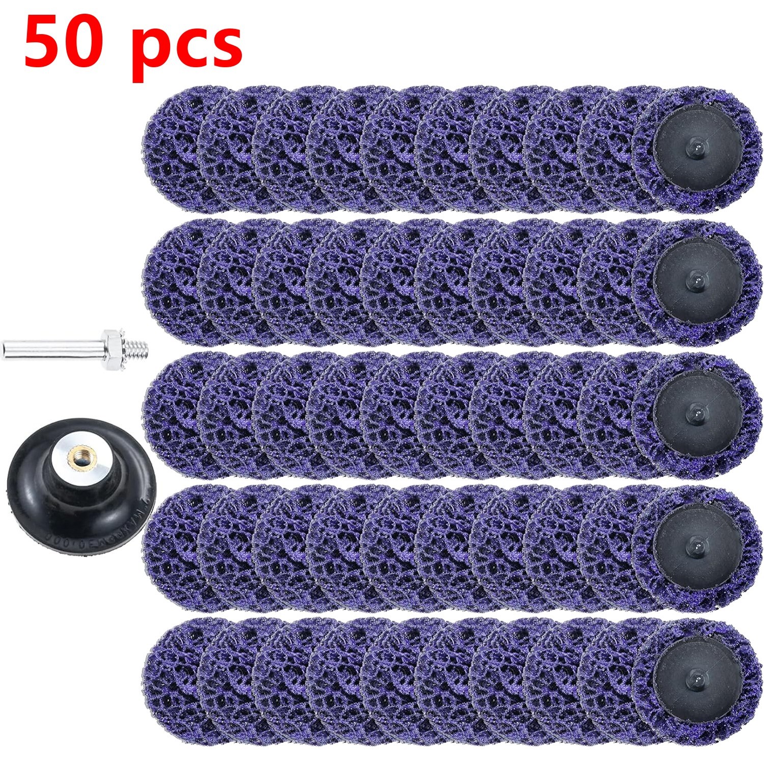 50 Pcs 2″ purple Diamond Sanding Discs Set Quick Change for Rust Paint Removal