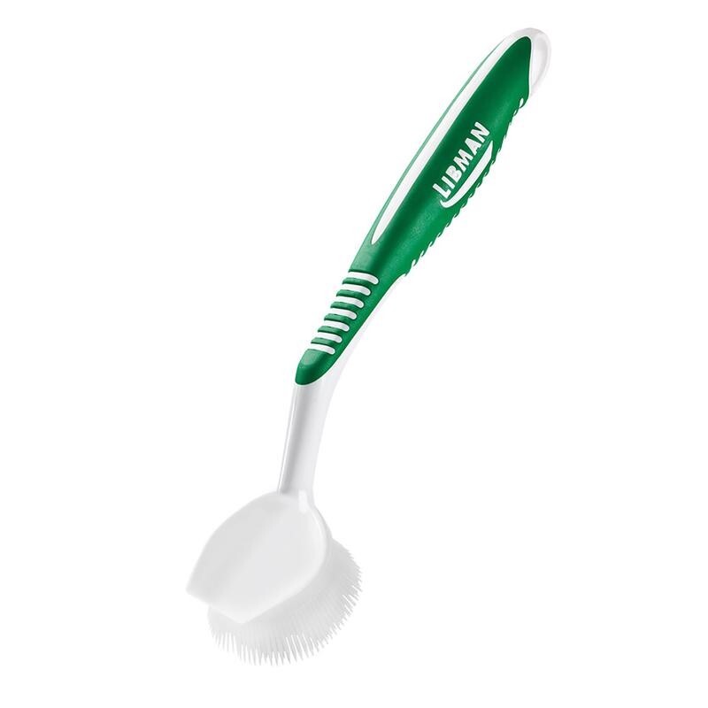 Libman 2.25 in. W Soft Bristle 9 in. Green And White Sanoprene Handle Dish Brush