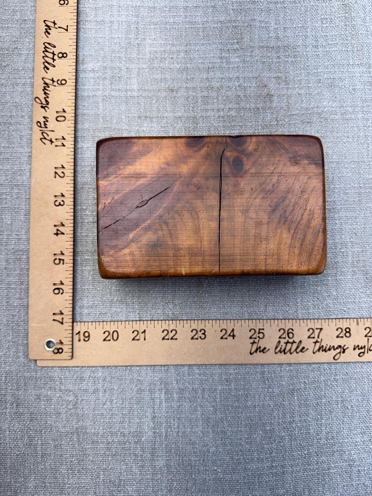 Brown Wood Bumper Block Small Rectangular Rustic Primitive Freestanding Decor