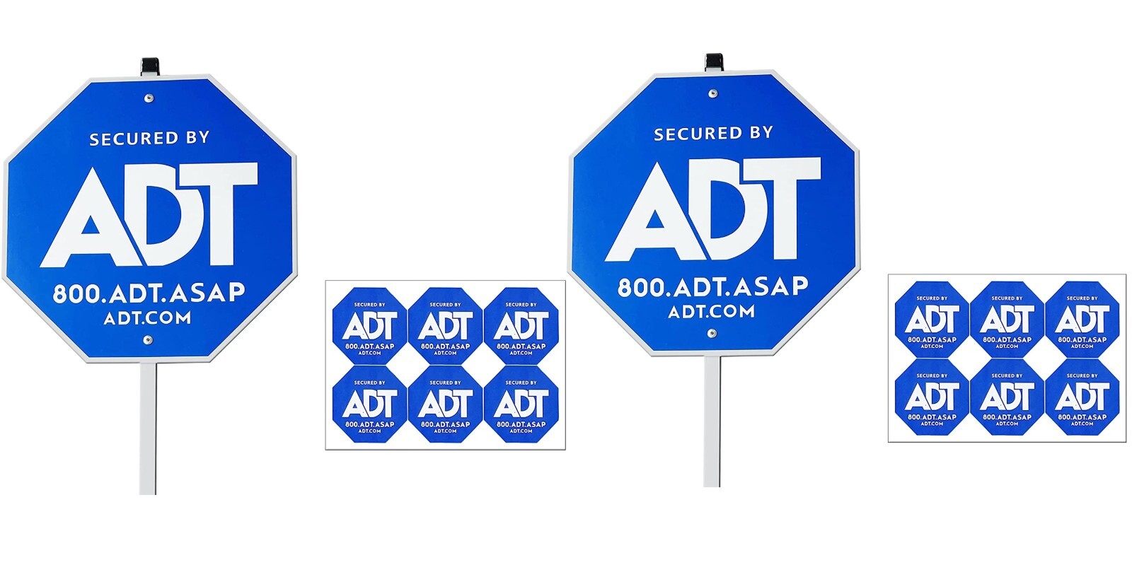 2 Pack Security Signs 28″ with 12 Double-Sided Stickers, Yard Sign Weatherproof