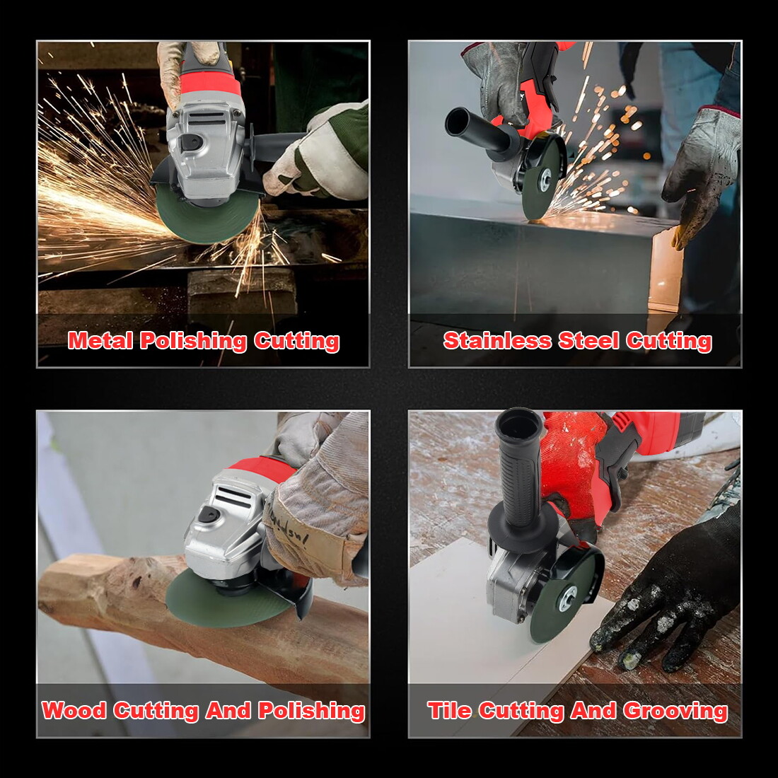 Cordless 4-1/2 Power Angle Grinder for Milwaukee 18V Battery Brushless 11000 RPM