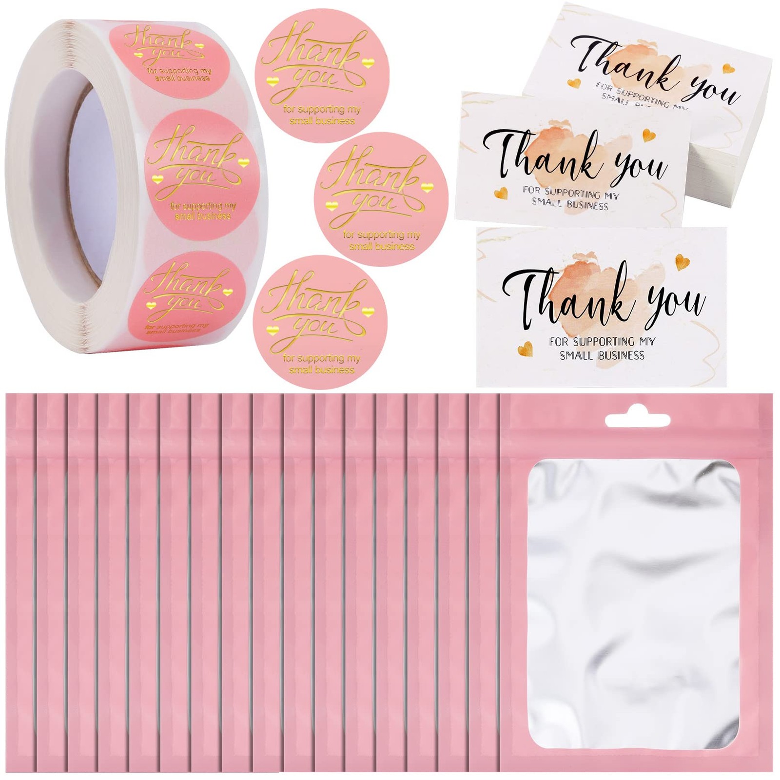 Thank You Cards Stickers Bags Small Business Retail Packaging Supplies 620Pcs